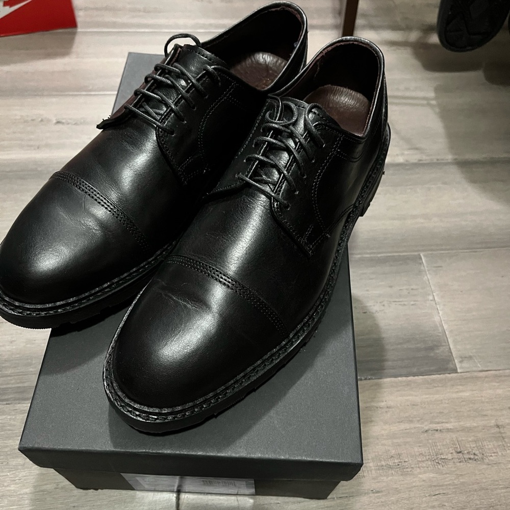 New Mens Allen Edmonds Ace Cap Toe shoes Black 8d